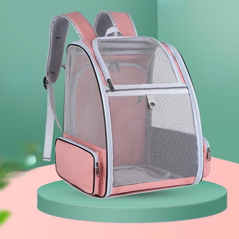 Portable Pet Carrier Bag, Foldable Breathable Pet Backpack, Foldable Outdoor Travel Bag for Dogs & Cats