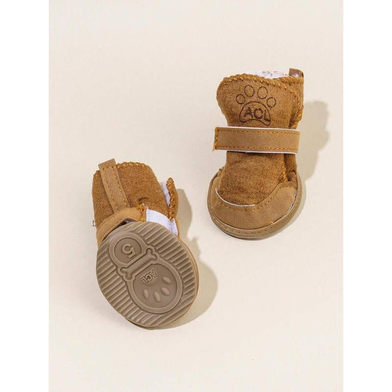 Fleece-Lined Winter Dog Boots with Non-Slip Soles for Warm, Comfortable Walks