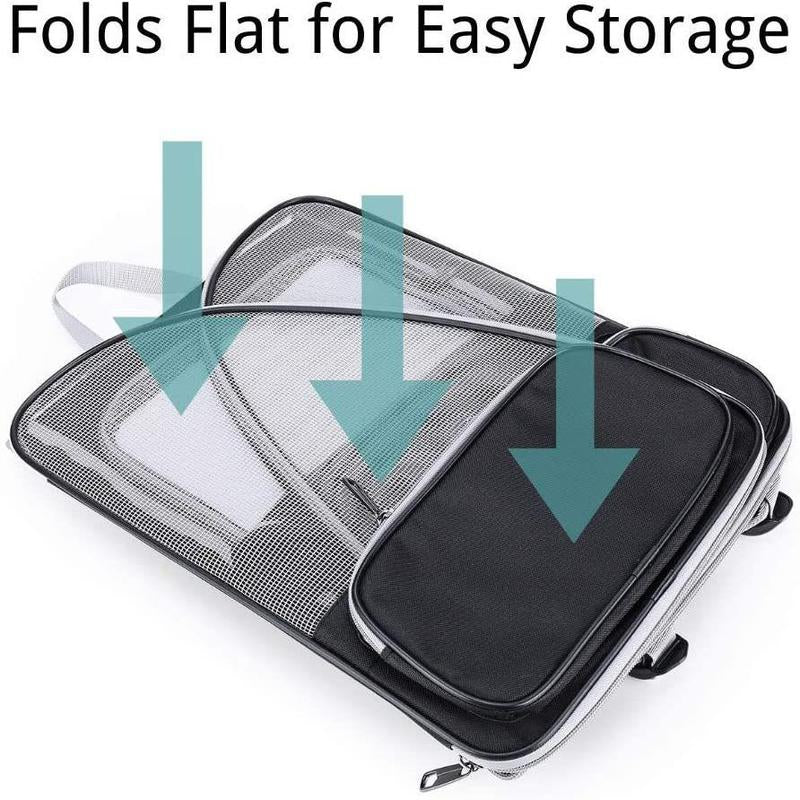 Portable Pet Carrier Bag, Foldable Breathable Pet Backpack, Foldable Outdoor Travel Bag for Dogs & Cats