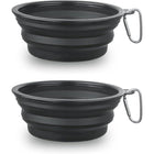 SLSON Collapsible Dog Bowls, 2 Pack, Portable Pet Feeding Watering Dish for Traveling with Carabiners (Small, Orange+Pink)