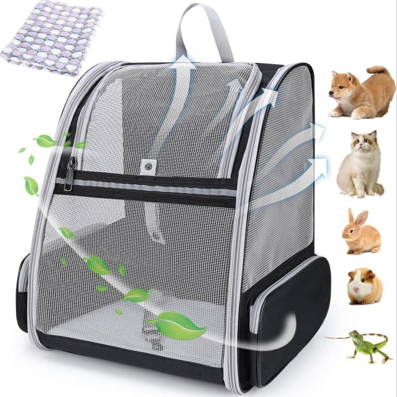 Portable Pet Carrier Bag, Foldable Breathable Pet Backpack, Foldable Outdoor Travel Bag for Dogs & Cats