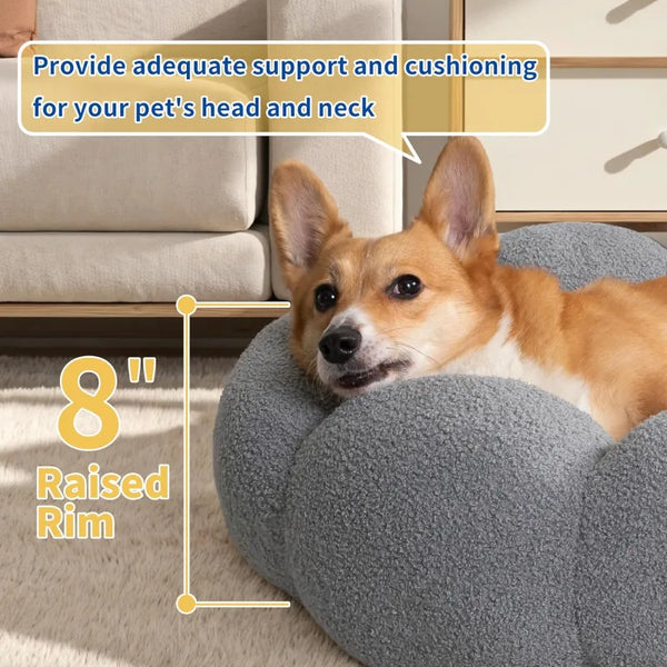 Calming Donut Dog Bed - Anti-Anxiety Nest for Restless Dogs