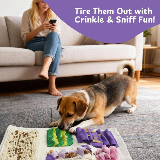 Nocciola Blueberry Swiss Roll Dog Enrichment Toy, Snuffle Mat with Crinkle Paper, Interactive Hide and Seek Toy for Small Medium Dogs, Dog Birthday Gift
