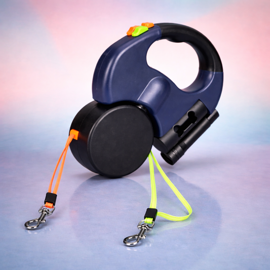 Dual Retractable Dog Leash - Tangle-Free Leash for Two Dogs - features and details