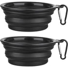 SLSON Collapsible Dog Bowls, 2 Pack, Portable Pet Feeding Watering Dish for Traveling with Carabiners (Small, Orange+Pink)