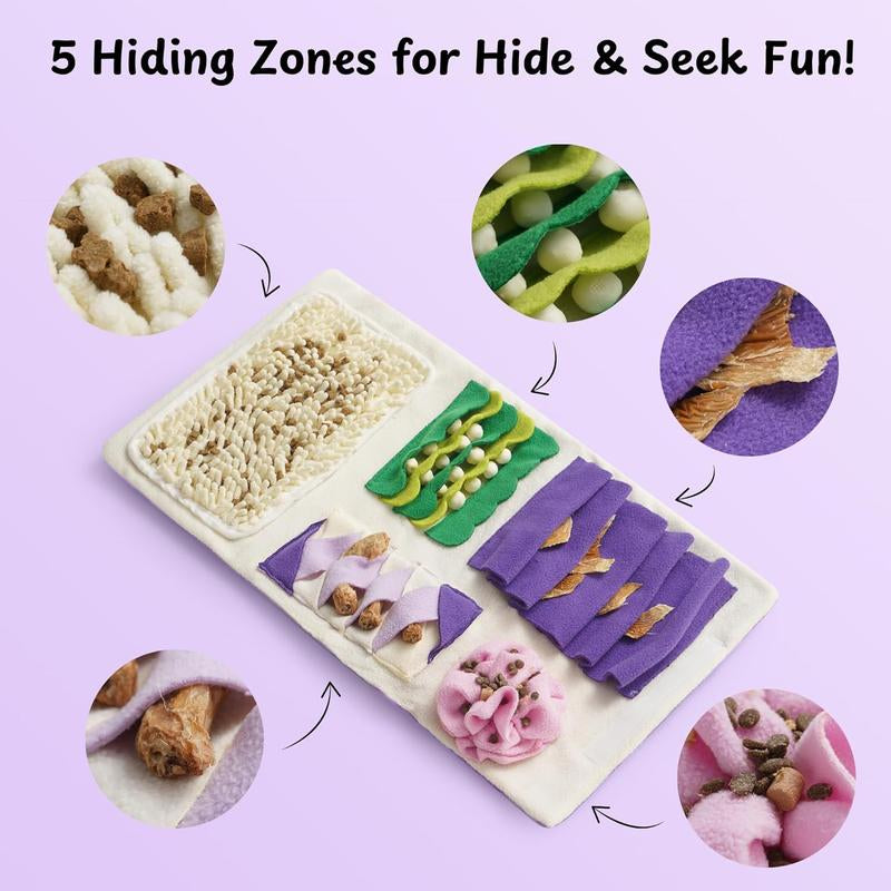 Nocciola Blueberry Swiss Roll Dog Enrichment Toy, Snuffle Mat with Crinkle Paper, Interactive Hide and Seek Toy for Small Medium Dogs, Dog Birthday Gift