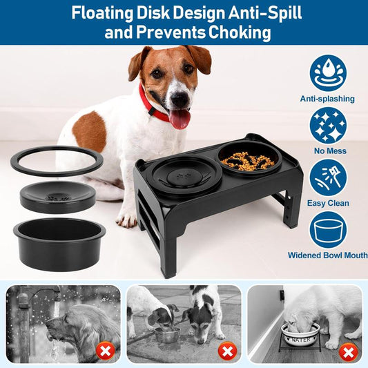 Liftable Pet Feeding Bowl, 2-In-1 Slow Feeding Elevated Dog Bowl, anti Spill Pet Feeder, Pet Feeding Supplies for Cat & Dog, Cat Products, Christmas Gift