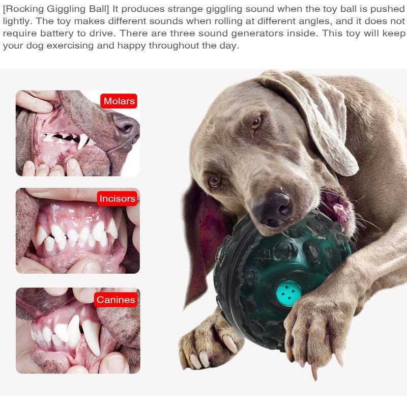 Mogorila Dog Toy Squeaky Ball for Aggressive Chewers, Interactive Fetch Dog Ball with Fun Squeaky Sound, Sturdy for Small Medium Large Dogs, Non-Toxic Rubber Pet Chew Toys, Black & Lake Blue Dogball Remote Control Power Chewer Supre Daily Training