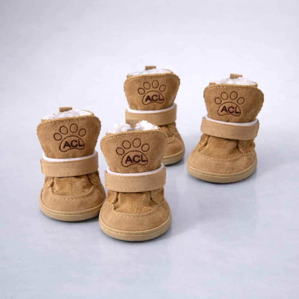 Fleece-Lined Winter Dog Boots with Non-Slip Soles for Warm, Comfortable Walks - product photo