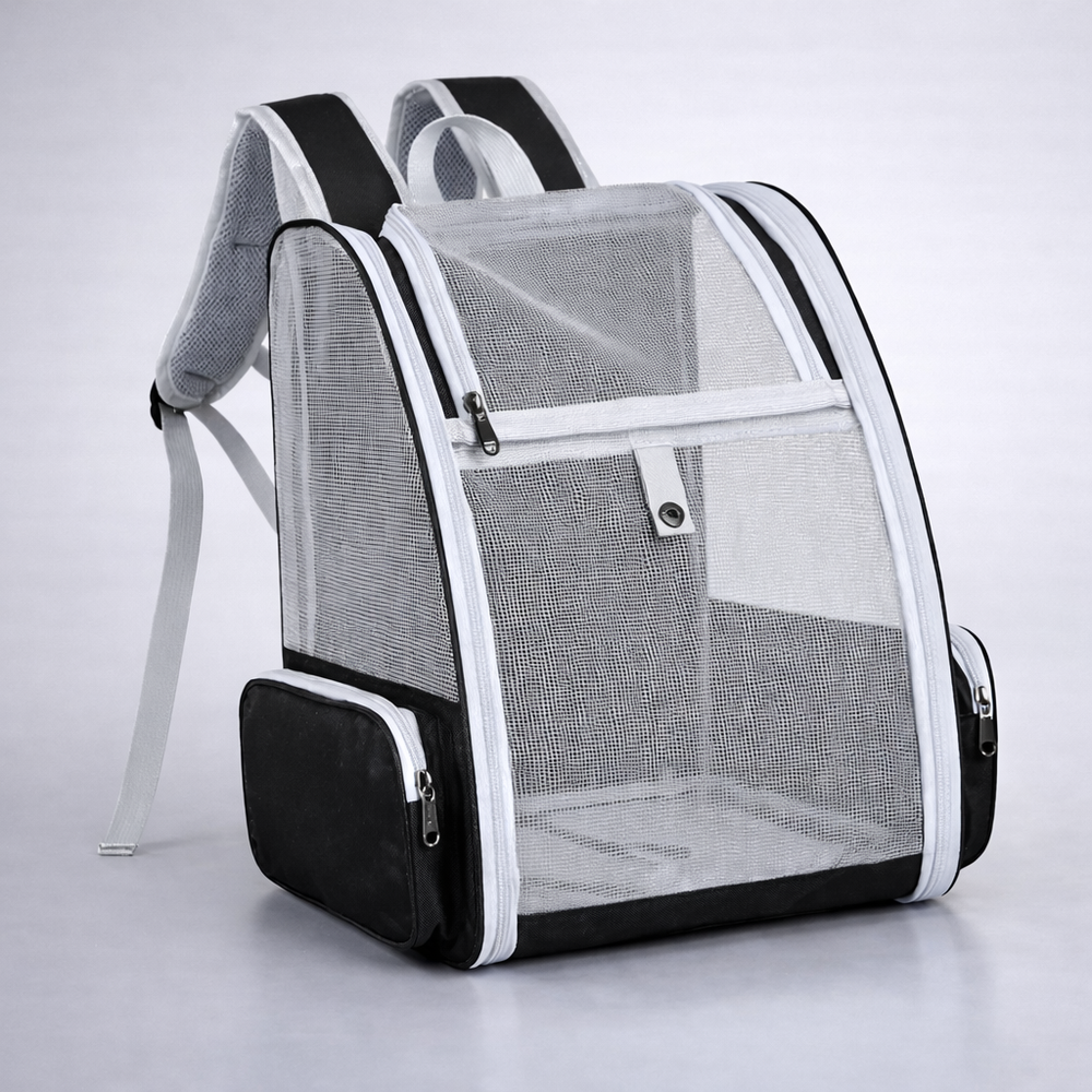 Foldable Pet Carrier Backpack – Breathable Travel Bag for Dogs & Cats - product photo