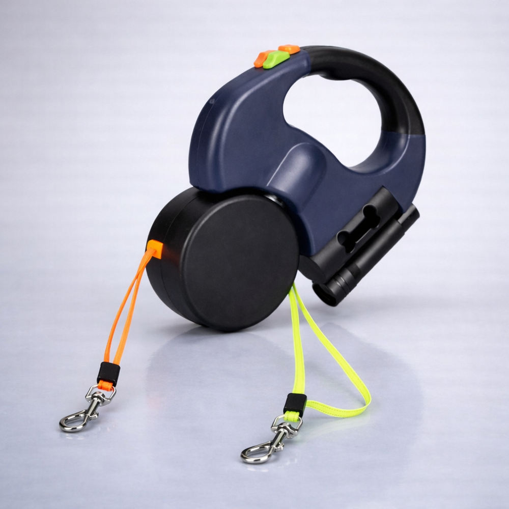 Dual Retractable Dog Leash - Tangle-Free Leash for Two Dogs - product photo