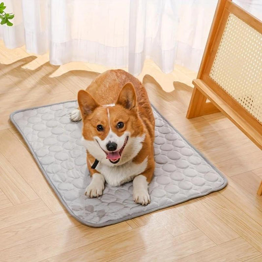 Portable Pet Cooling Mat with Gel Ice Bricks – Breathable Summer Bed for Dogs & Cats