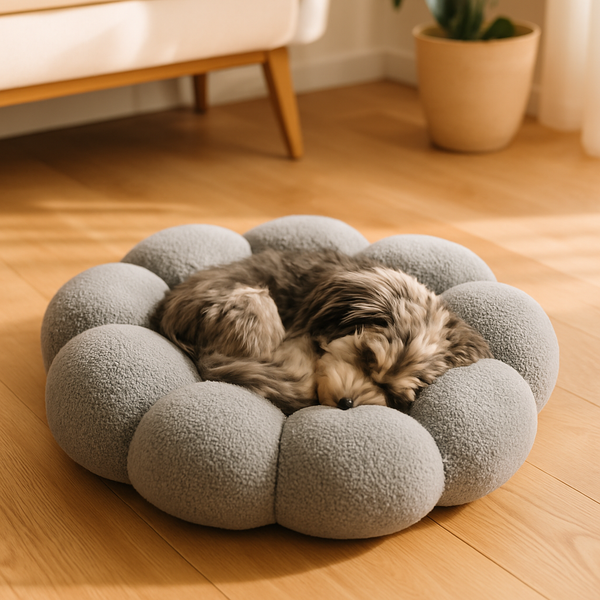 Calming Donut Dog Bed lifestyle photo