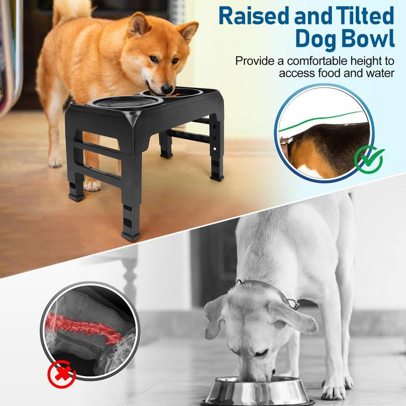 Liftable Pet Feeding Bowl, 2-In-1 Slow Feeding Elevated Dog Bowl, anti Spill Pet Feeder, Pet Feeding Supplies for Cat & Dog, Cat Products, Christmas Gift