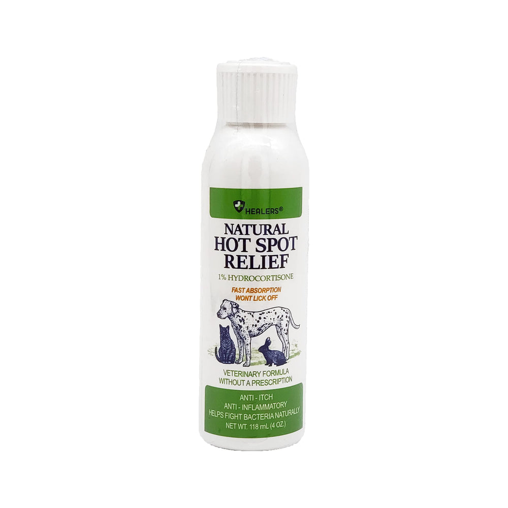 Healers Petcare Hot Spot Relief Aid for Pets | 1% Hydrocortisone | Anti Itch Anti Inflammatory | Hot Spot Treatment for Dogs and Cats | Pet Skin Care (4oz)