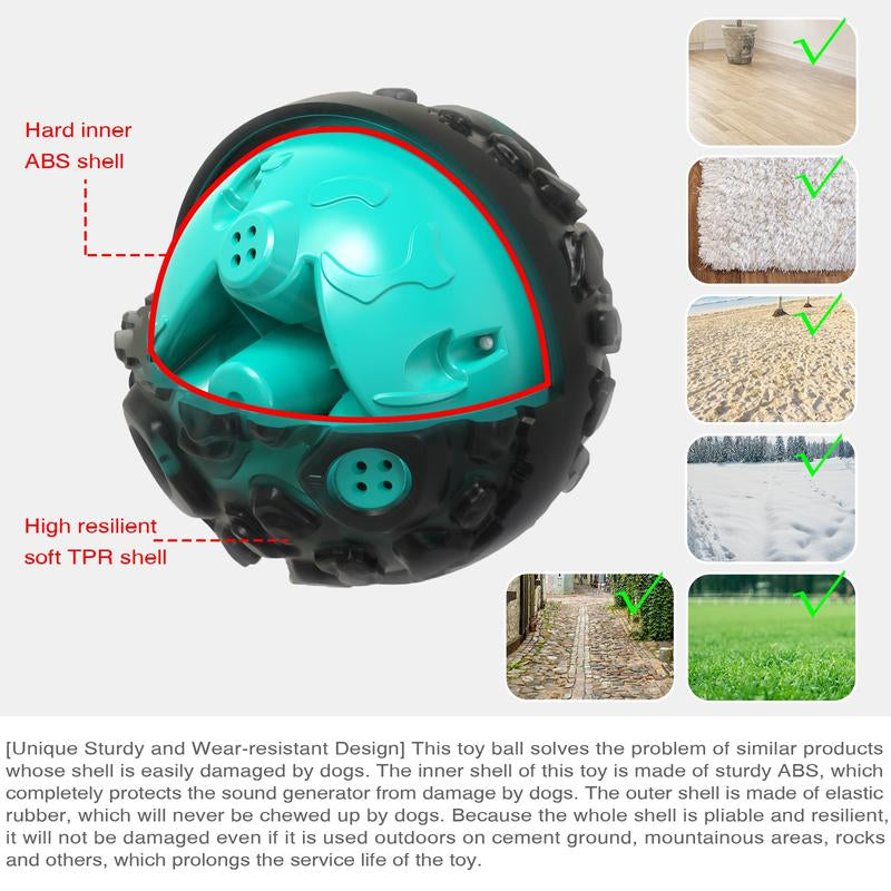 Mogorila Dog Toy Squeaky Ball for Aggressive Chewers, Interactive Fetch Dog Ball with Fun Squeaky Sound, Sturdy for Small Medium Large Dogs, Non-Toxic Rubber Pet Chew Toys, Black & Lake Blue Dogball Remote Control Power Chewer Supre Daily Training