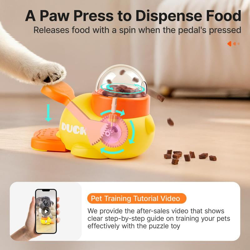 Potaroma Cat Puzzle Treat Dispenser Toy, Interactive Duck-Shaped Food Slow Feeder for Cats and Small Dogs Enrichment, IQ Training and Exercise 8.6 Inches