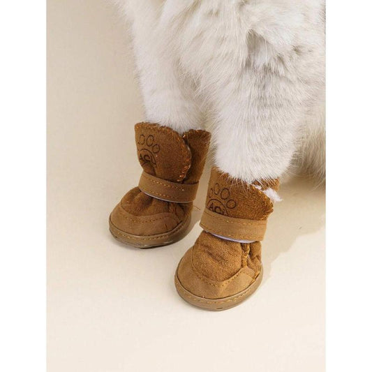 Fleece-Lined Winter Dog Boots with Non-Slip Soles for Warm, Comfortable Walks