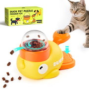 Potaroma Cat Puzzle Treat Dispenser Toy, Interactive Duck-Shaped Food Slow Feeder for Cats and Small Dogs Enrichment, IQ Training and Exercise 8.6 Inches