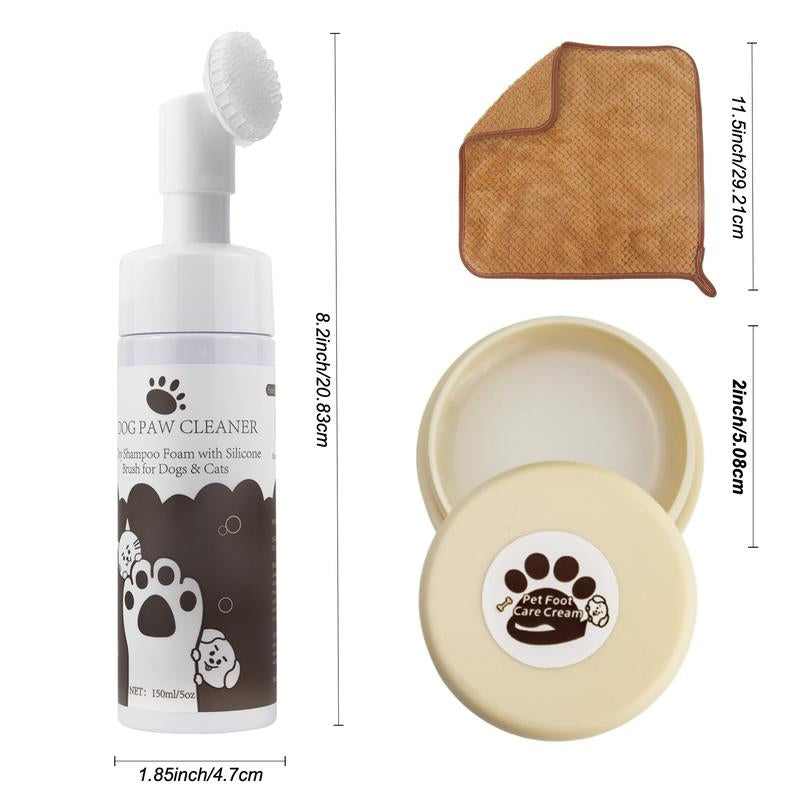 Dog Paw Cleaner, Dogaccessories, No-Rinse Paw Cleaner for Dogs & Cats (5 Oz), Paw Balm for Heal Dry Cracked Paws & Nose, Pet Foot Care, Pet Cleaning Dog Paw Puppy Kittens Grooming