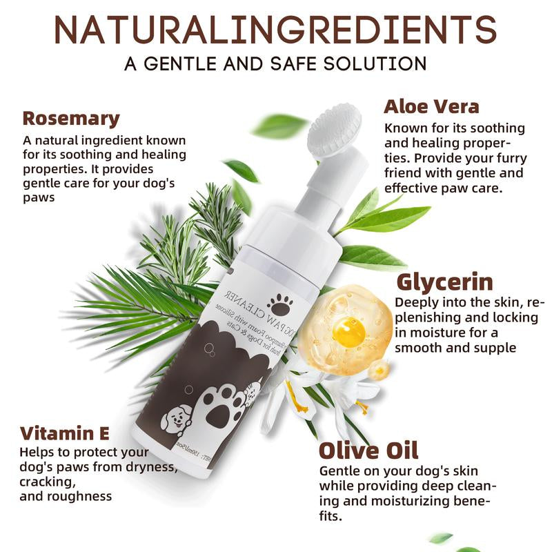 Dog Paw Cleaner, Dogaccessories, No-Rinse Paw Cleaner for Dogs & Cats (5 Oz), Paw Balm for Heal Dry Cracked Paws & Nose, Pet Foot Care, Pet Cleaning Dog Paw Puppy Kittens Grooming