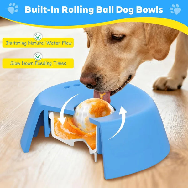 SlowSip Lick Cup Dog Bowl - in use