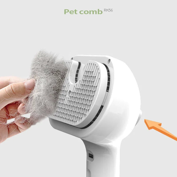 Steam Pet Grooming Brush Pro - in use